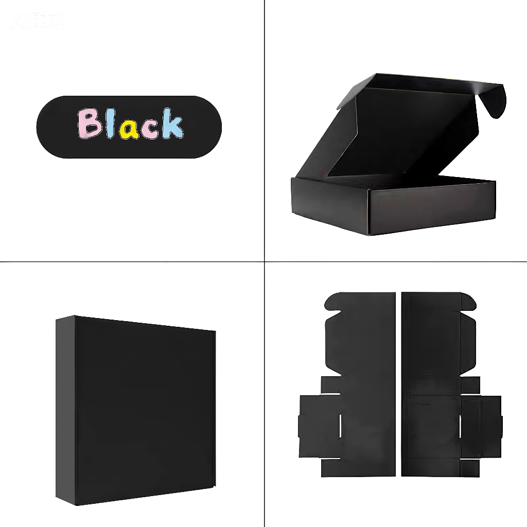 Custom Size Hard Corrugated Cardboard Printing Black Paper Mailer Postal Delivery Shipping Packaging Boxes with logo Packaging