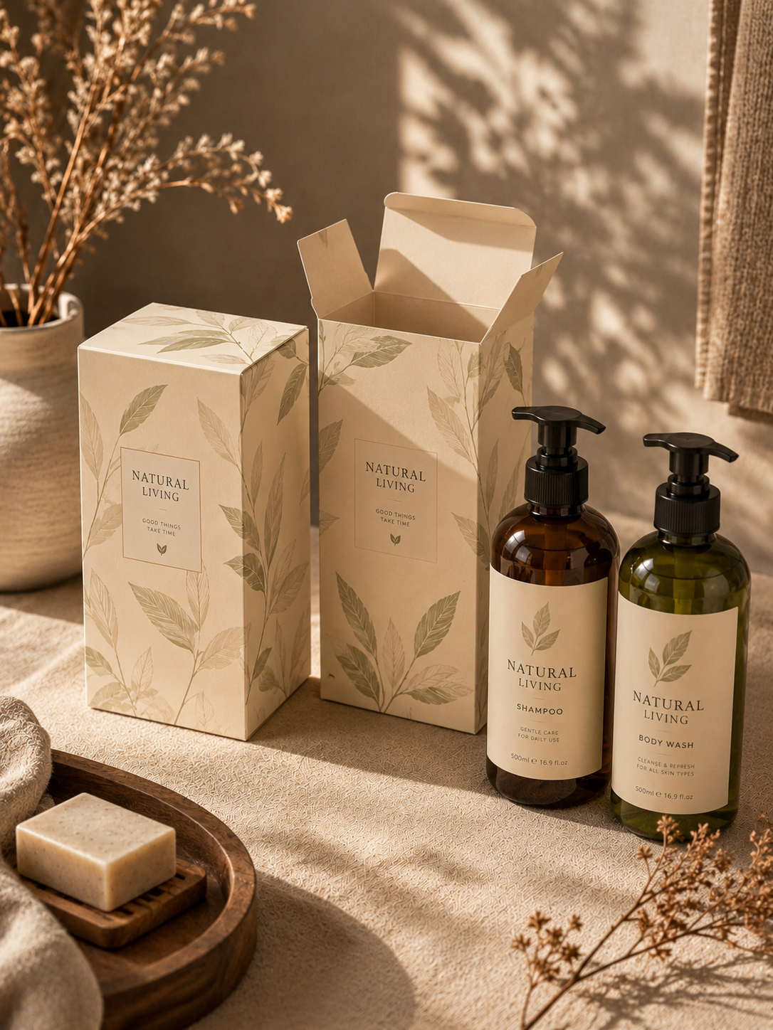 Custom Printed Hair Care Packaging Box for Shampoo Conditioner and Cosmetic Sets