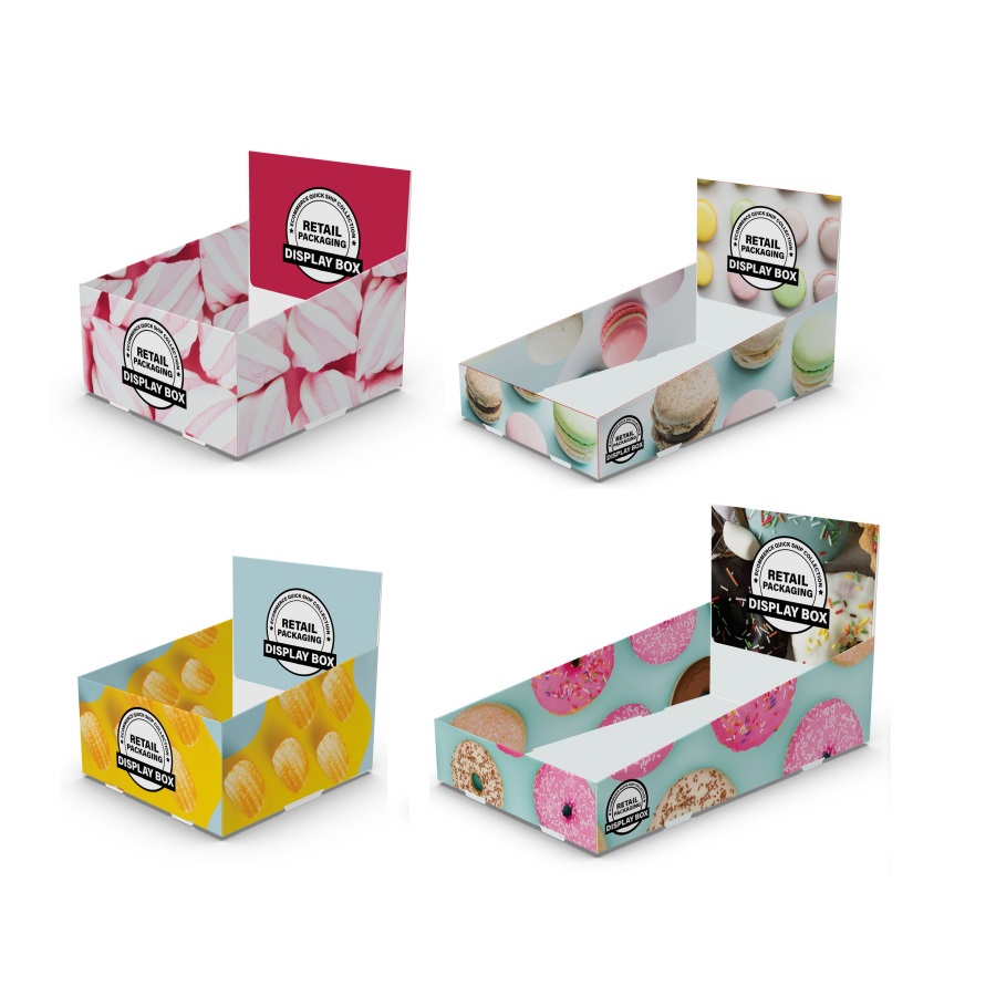 Custom Retail Paper Shelf Ready Display Packaging Box POS Cardboard Corrugated Tear Away Box Paper Display Box