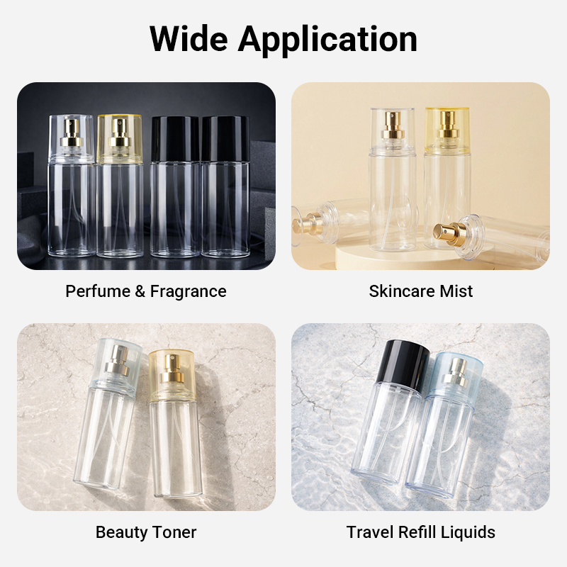 OEM Service Refillable 88ml Transparent Cosmetic Spray Container Beauty Packaging PET Plastic Perfume Spray Bottle