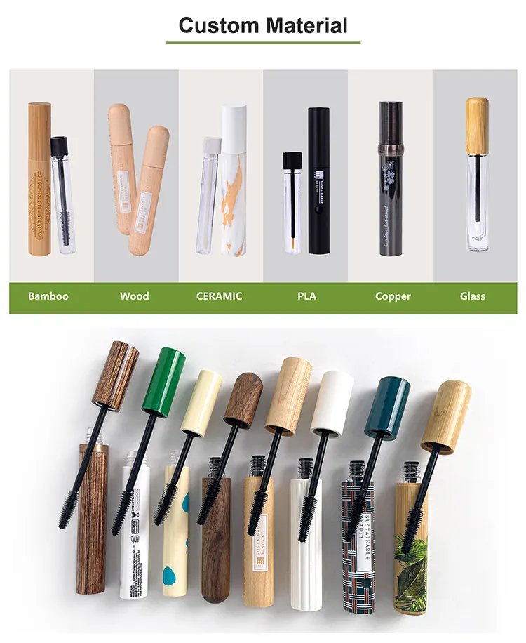 Square Series Bamboo Original Private Label Empty Cosmetic Packaging Mascara Packaging