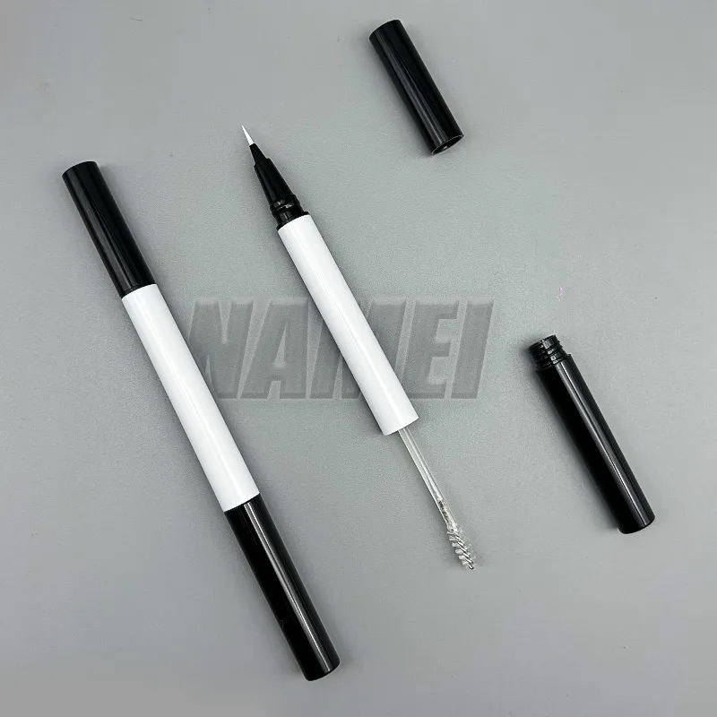 Double Sided Multifunctional 2 in 1 Round Eyebrow Pencil Packaging Container with Brush Private Label Liquid Eyeliner Packaging