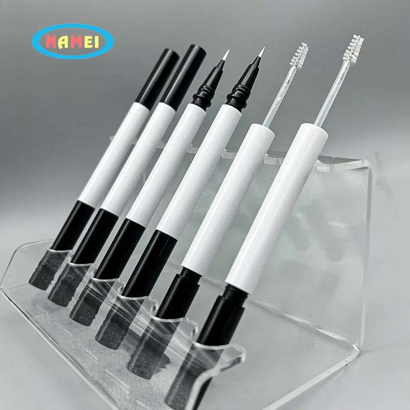 Double Sided Multifunctional 2 in 1 Round Eyebrow Pencil Packaging Container with Brush Private Label Liquid Eyeliner Packaging