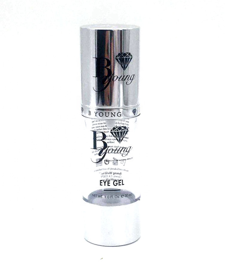 Luxury Silver Aluminum Airless Pump Bottle Clear AS Plastic Vacuum Cosmetic Packaging For Skincare Serum Lotion