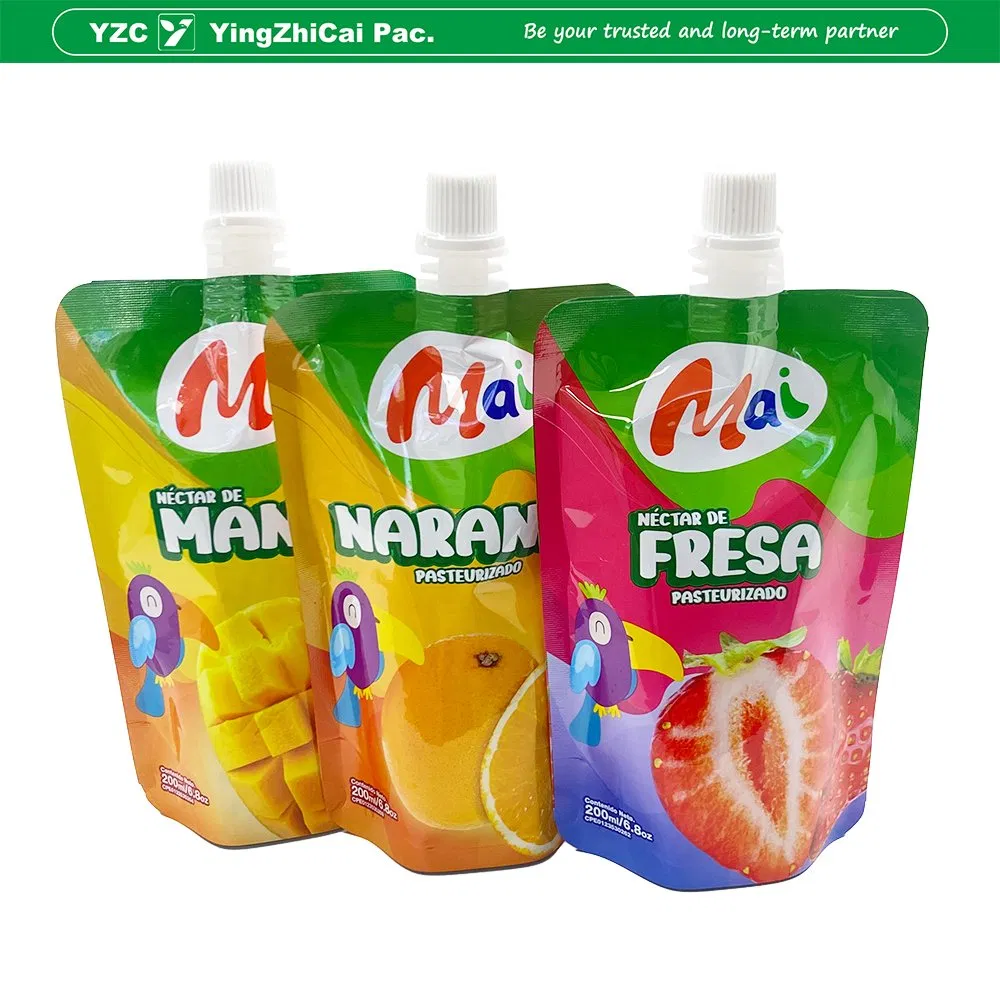 Yzc Wholesale Customized Baby Food Fruit Juice Liquid Cosmetic Drink Beverage Wine Retort Plastic Packaging Aluminum Foil Stand up Spout Pouch