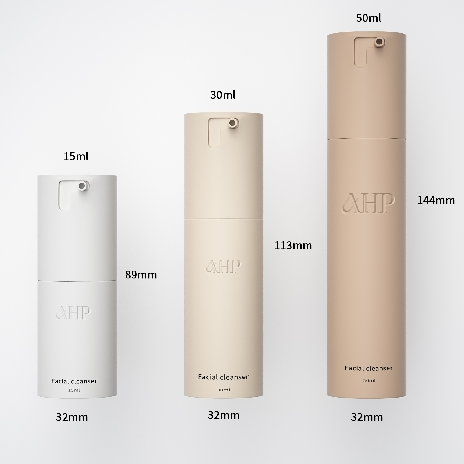 Airless pump lotion bottle variant 1