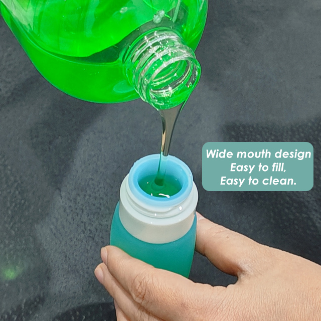 OEM/ODM 100ml New Color Travel Kit Squeeze Silicone Lotion Shampoo Bottle Silicone Travel Bottle with Transparent Scale