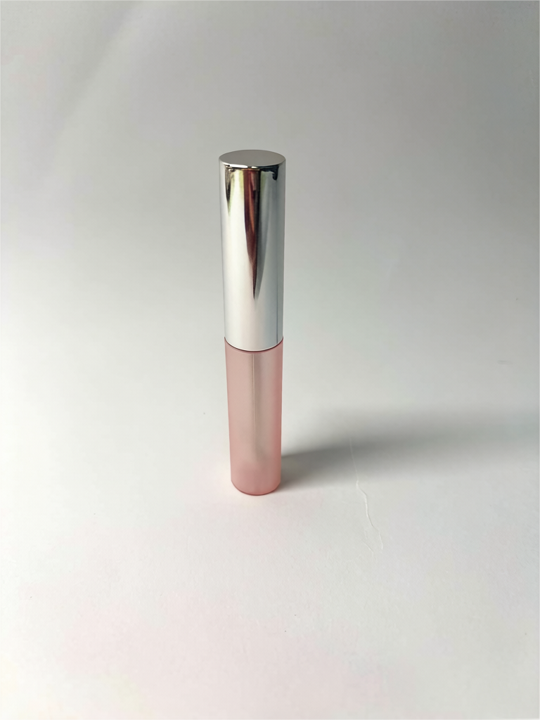 Premium Electroplated Silver Cap Lip Gloss Tube | Matte Pink 13mm Empty Cosmetic Packaging | High-End Beauty Containers