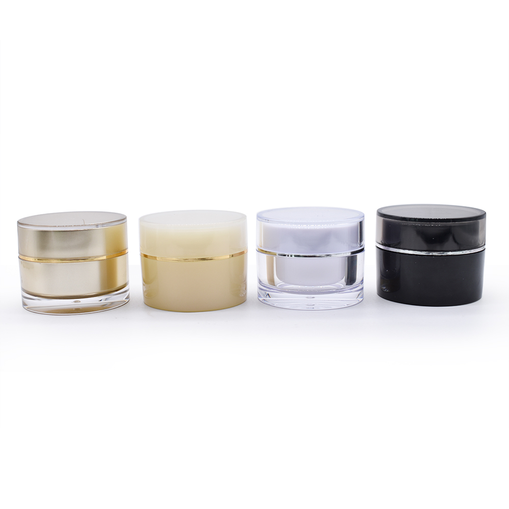 Luxury Cosmetic Jar Acrylic Double Wall Round Shape Face Cream Container With Lid
