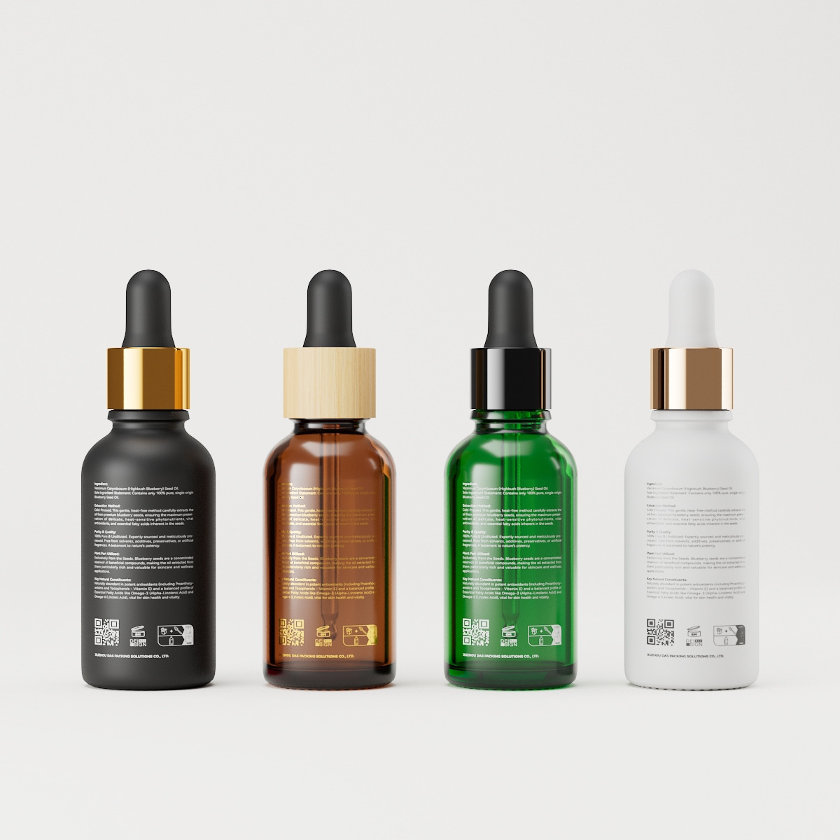 Custom Luxury Skin Care Packaging 15ml 30ml 2oz Liquid Empty Black 30 ml Glass Serum Dropper Bottle with Packaging Box