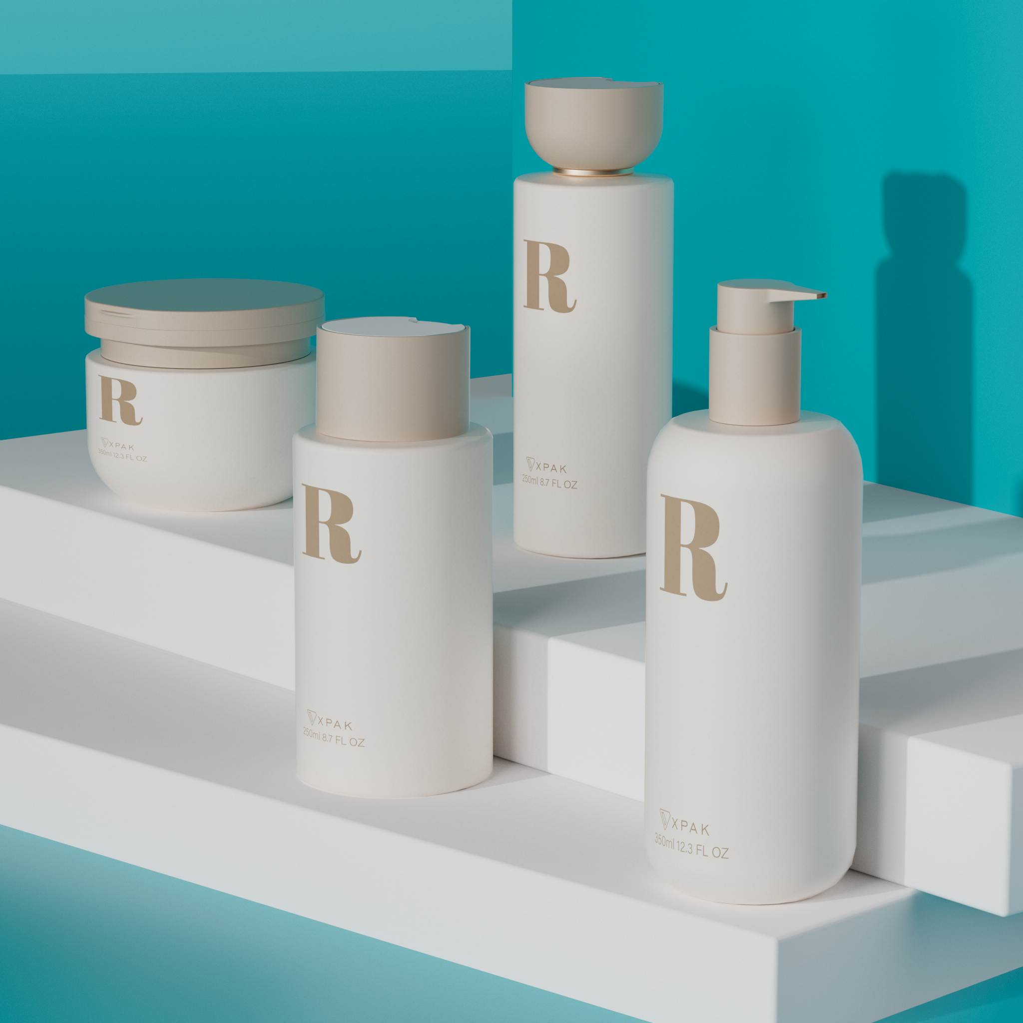Custom 150/250/300/350ml HDPE Body Lotion Hand Cream Bottle Shampoo And Conditioner Body Wash Bottle Skincare Bottle Set