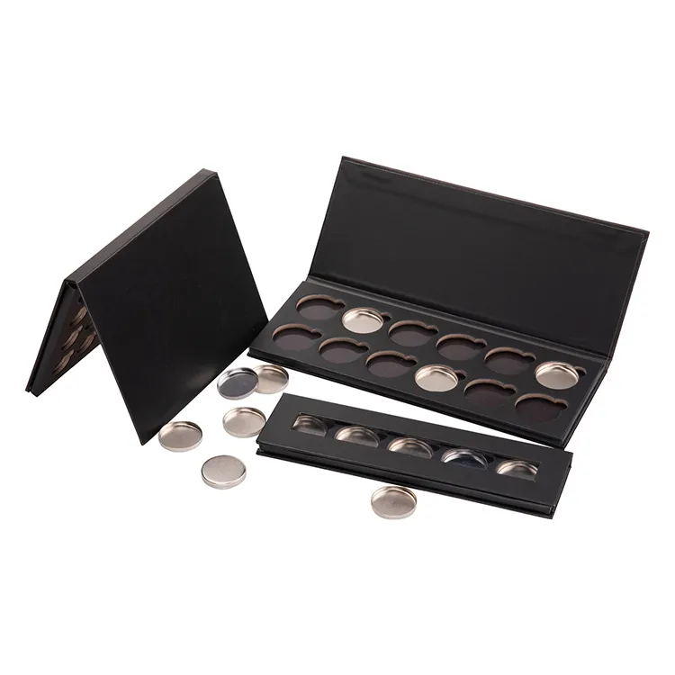 Custom Printed Private Label Empty Eyeshadow Palette Magnetic Cosmetic Makeup Eye Shadow Paper Packaging Eco Friendly