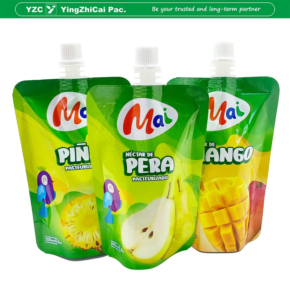 Yzc Wholesale Customized Baby Food Fruit Juice Liquid Cosmetic Drink Beverage Wine Retort Plastic Packaging Aluminum Foil Stand up Spout Pouch