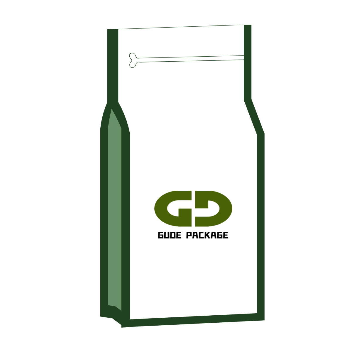 Square bottom pouch with ripper zipper