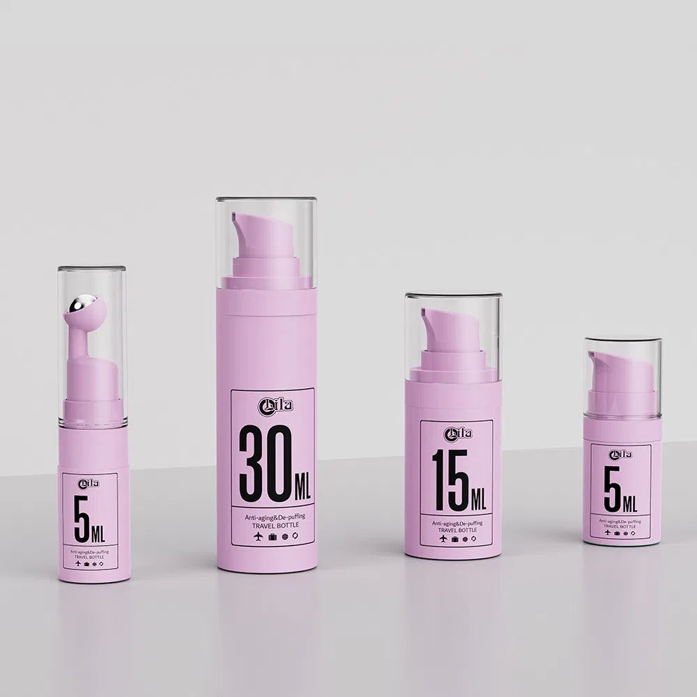 30ml Manufacture Plastic Blue Serum Biodegradable Lotion Custom Cosmetic Packaging Airless Pump Bottle with Pump and Cap