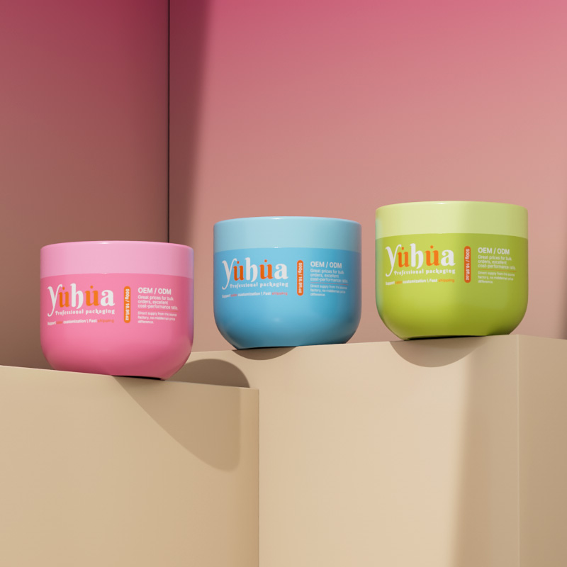 Round Shape 500g Color Cosmetic Skin Care Hair Butter Body Scrub Face Mask Eye Cream Plastic Jar PP Screw Top with Logo