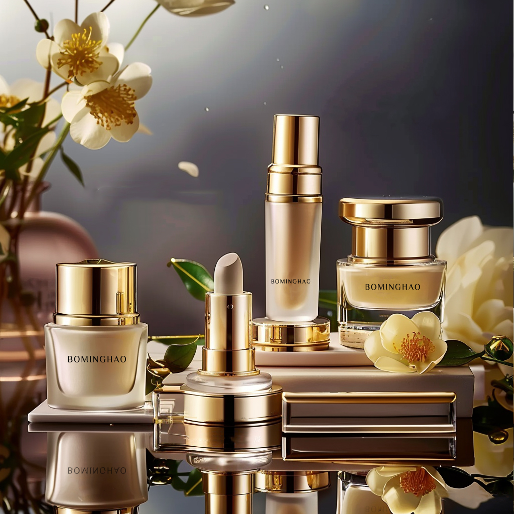 Best Sale Luxury White Cosmetic Glass Bottle and Jar Set 40ml 100ml 120ml 30g 50g for Skin Care Face Cream Skincare Packaging