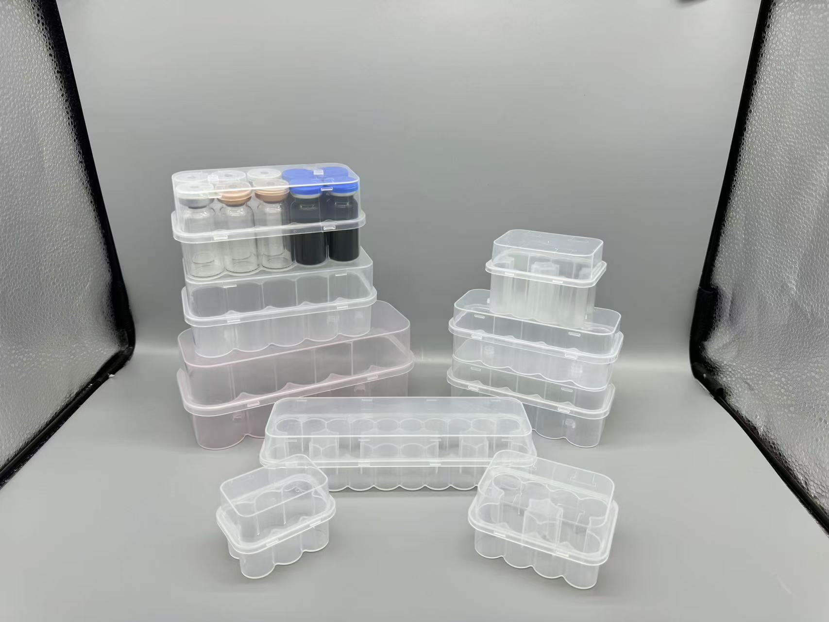 Wholesale 3ml 6-Piece Sterile PP Rectangle Vial Box Packaging Embossing Recyclable Recycled Materials for Cosmetic Peptide