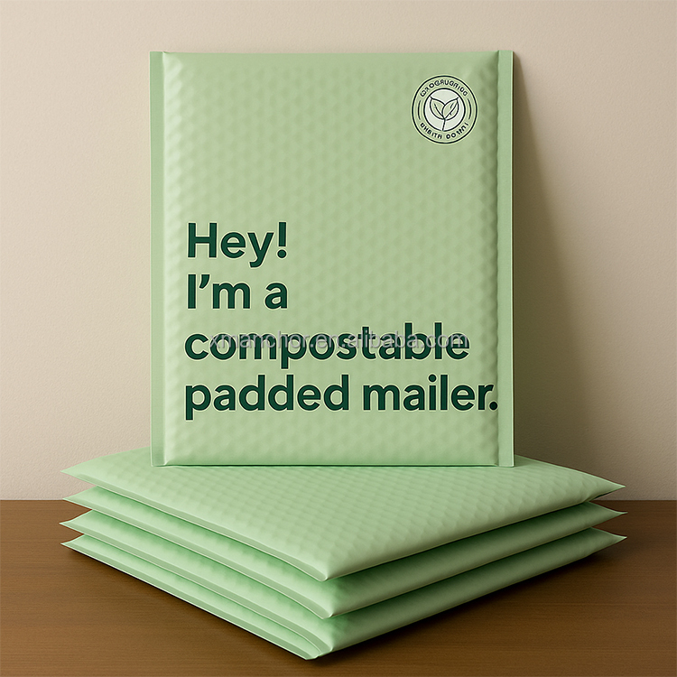 In Stock Padded Eco Friendly Biodegradable Bubble Mailing Packaging Shipping Bags Compostable Mailer