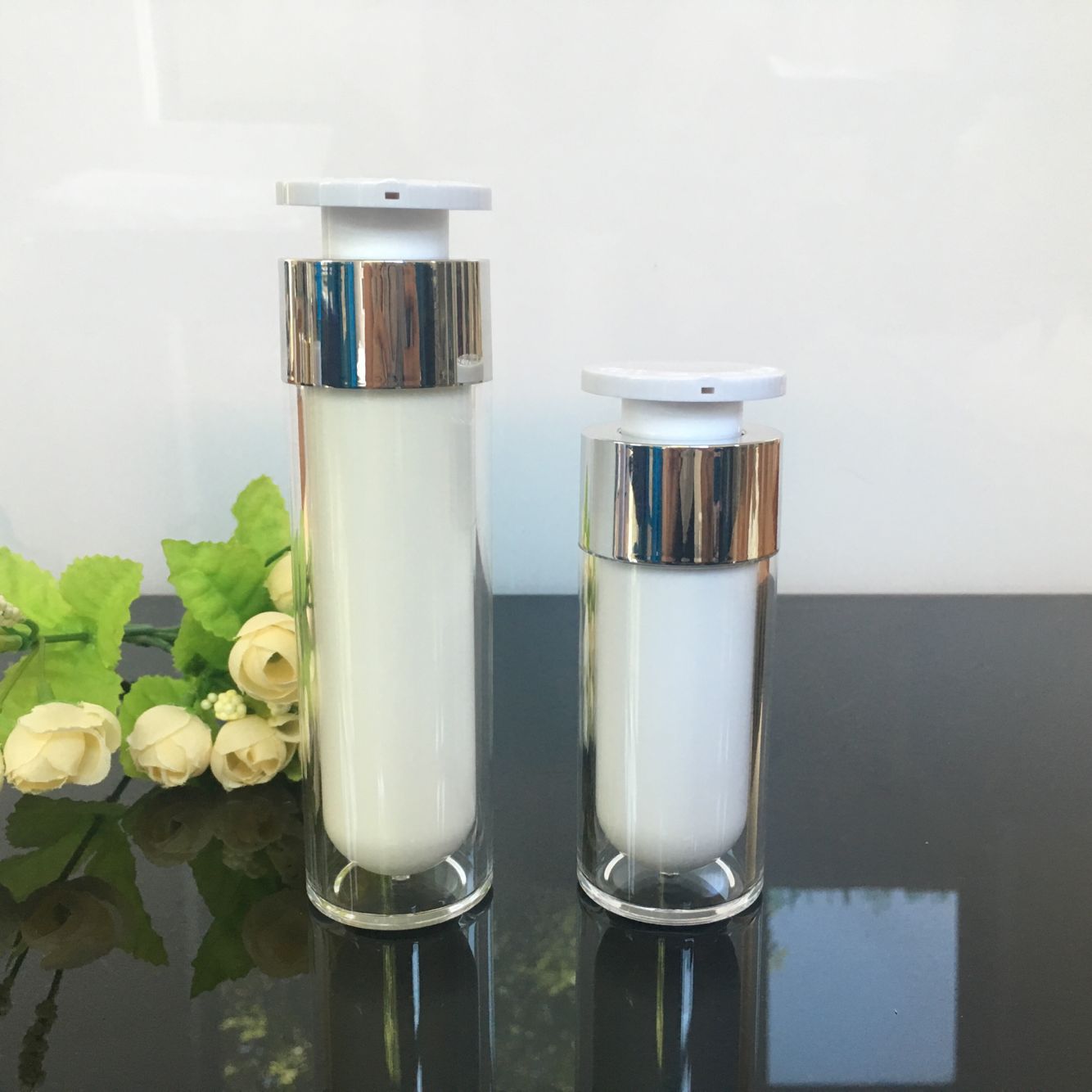 Double Wall Airless Bottle Luxury Cosmetic Packaging with Airless Pump
