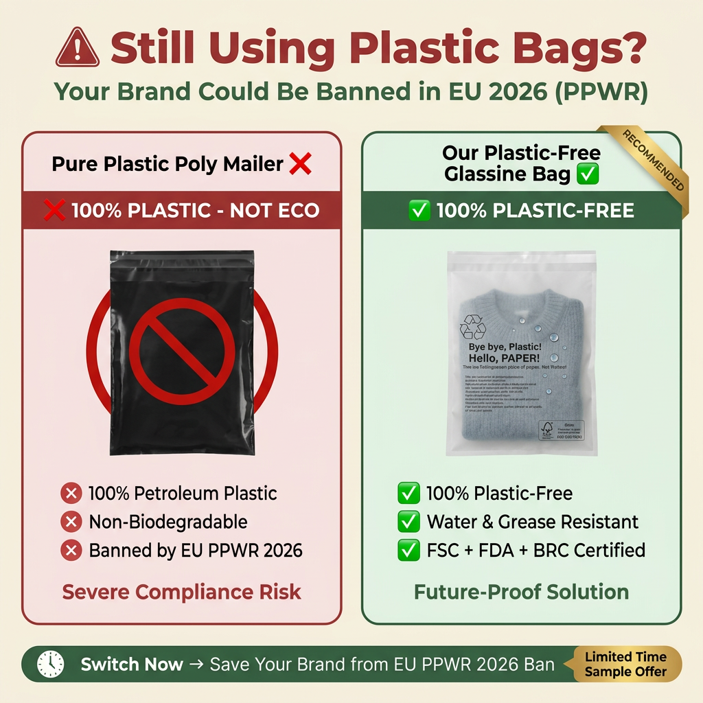 Acid-free Translucent Glassine Paper Bags for Apparel FSC Certified Specialty Paper Packaging Sustainable Clothing Inner Bags