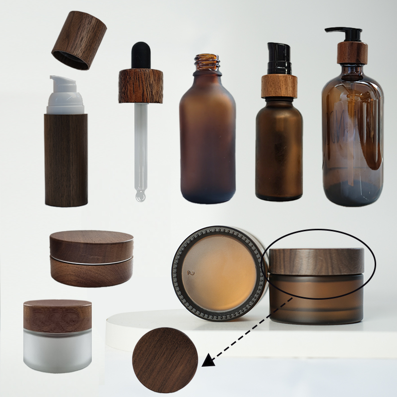 Luxury Sustainable Eco-Friendly Custom Logo Laser Engraved Frosted Skincare Lotion Serum Essential Oil Cosmetic Bottle Jar Set