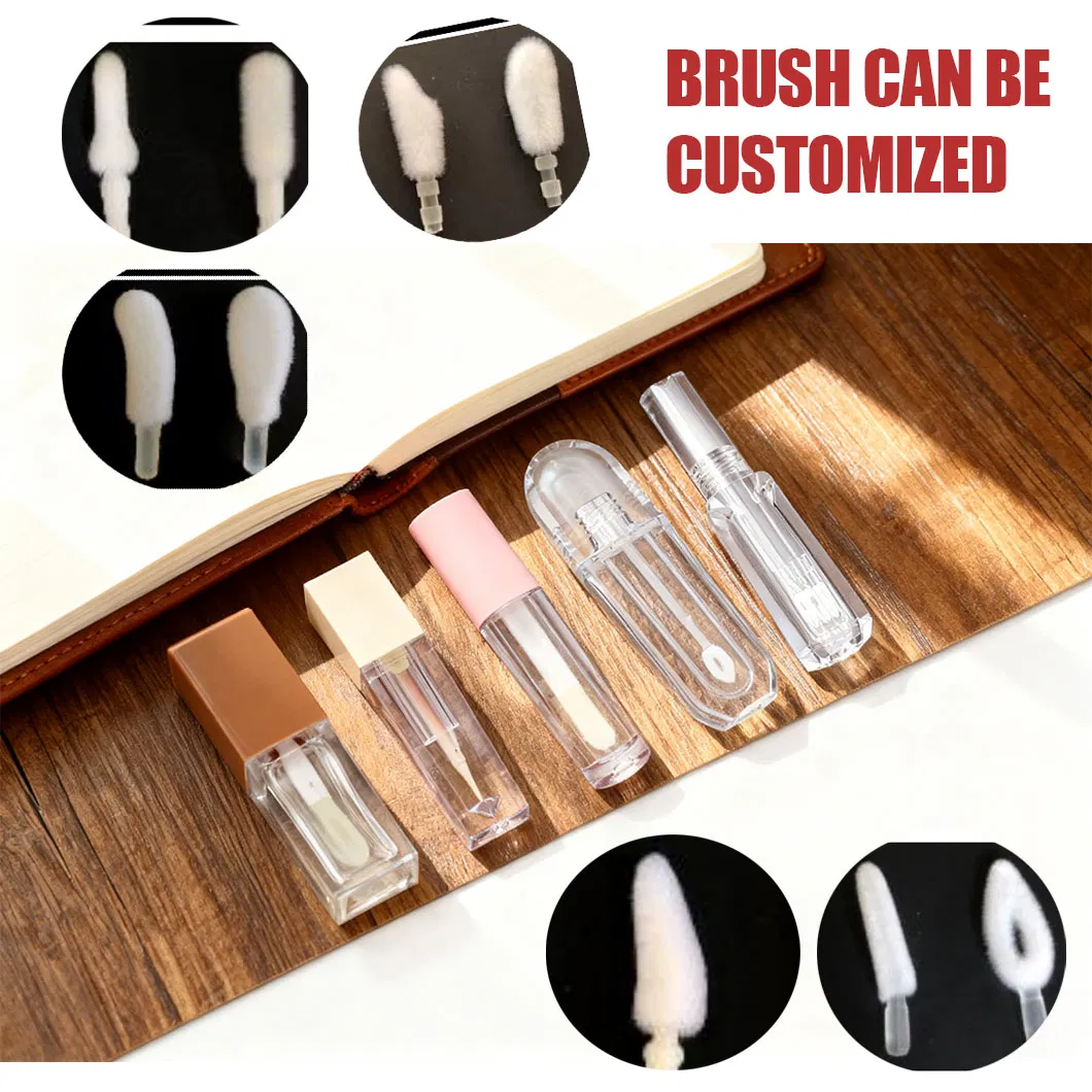 4ml New Plastic Private Label Brush Matte Empty Lip Gloss Tube Packaging
