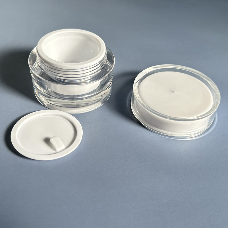 M741 Korean Cosmetics Packaging 30g 50g Jar Plastic Containers for Lotion Creme De Massage Round Shape Double Wall Wide Jars