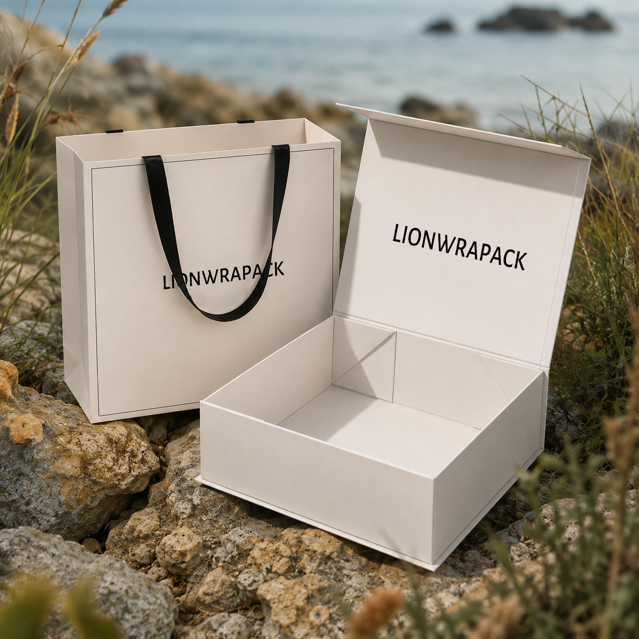 LIONWRAPACK OEM Custom Logo Luxury Folding Magnetic Gift Box And Paper Bag Packaging Manufacturer