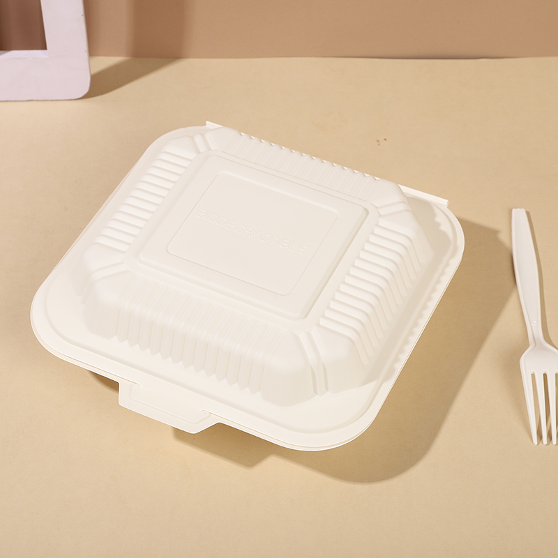 Biodegradable Disposable Lunch Box Microwavable 3-Compartment Sustainable Eco-Friendly Corn-Starch To-Go Food Container