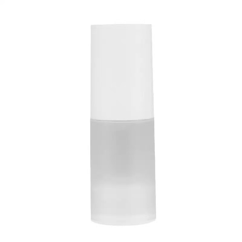 15ml 30ml 50ml Frosted Pump Bottle Empty Refillable Lotion Dispenser, White/Black Pump Head, Bulk OEM Logo