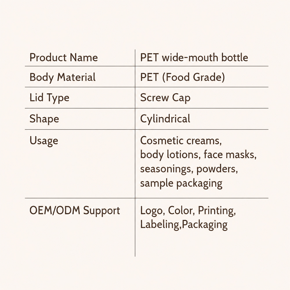 Custom Printed PET Plastic Round Cosmetic Jars With Screw Top Cap 150ml Capacity For Skin Care Cream Packaging