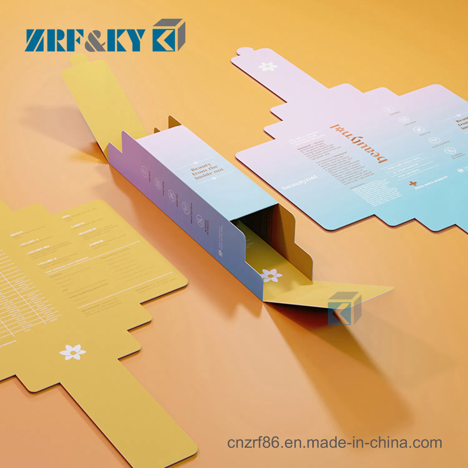 Wholesale Custom Logo 350g White Card Paper Skin Care Set Packaging Folding Small Rectangular Tuck Top Cosmetic Box