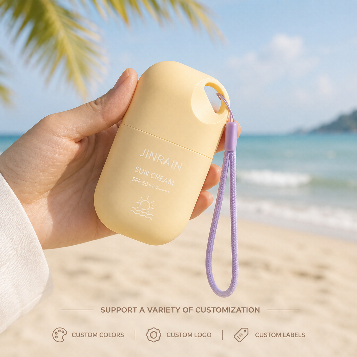 Customized Skin Care Packaging Plastic HDPE square Sunscreen Bottle Squeeze Lotion Hand Cream Bottle