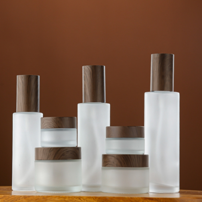 Frosted 30ml 50ml 100ml 120ml Body Butters Face Lotion Pump Container Glass Jar Cosmetics Glass Bottles and Cream Jar