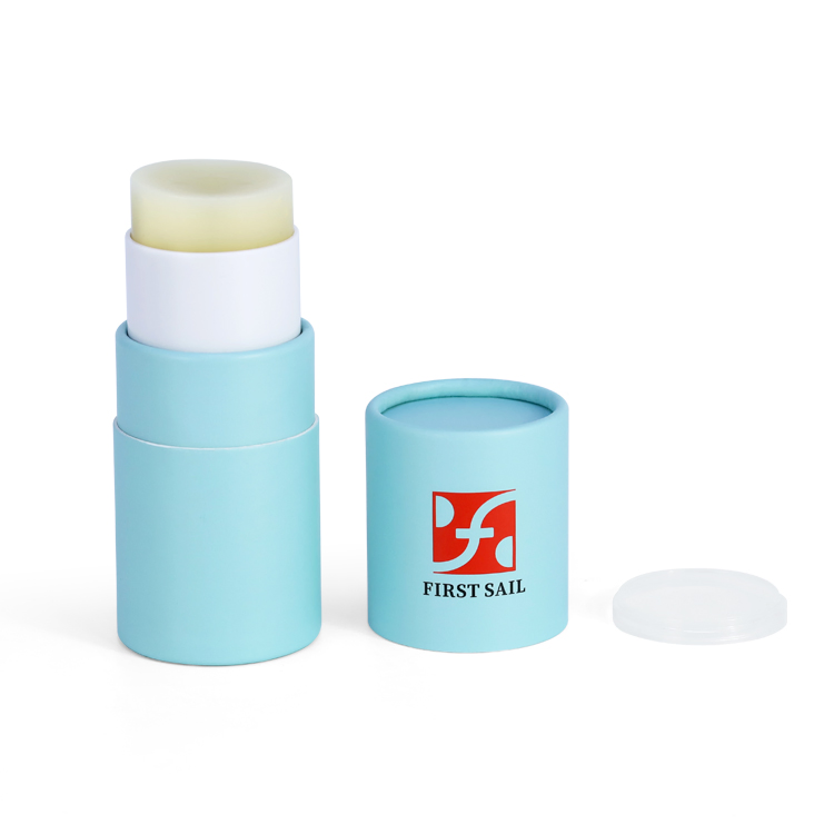 Firstsail Fragrance Deodorant Organic Natural Solid Perfume Container Twist up Paper Tube Box Private Label Push Lip Balm Stick Packaging