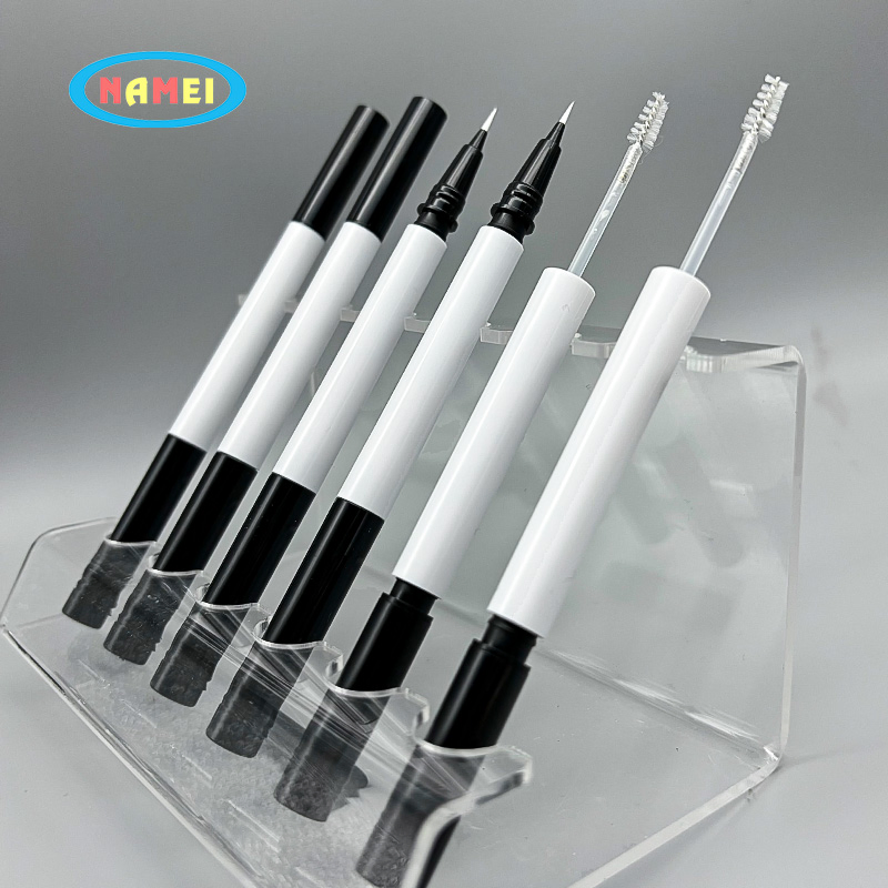 Double Sided Multifunctional 2 in 1 Round Eyebrow Pencil Packaging Container with Brush Private Label Liquid Eyeliner Packaging