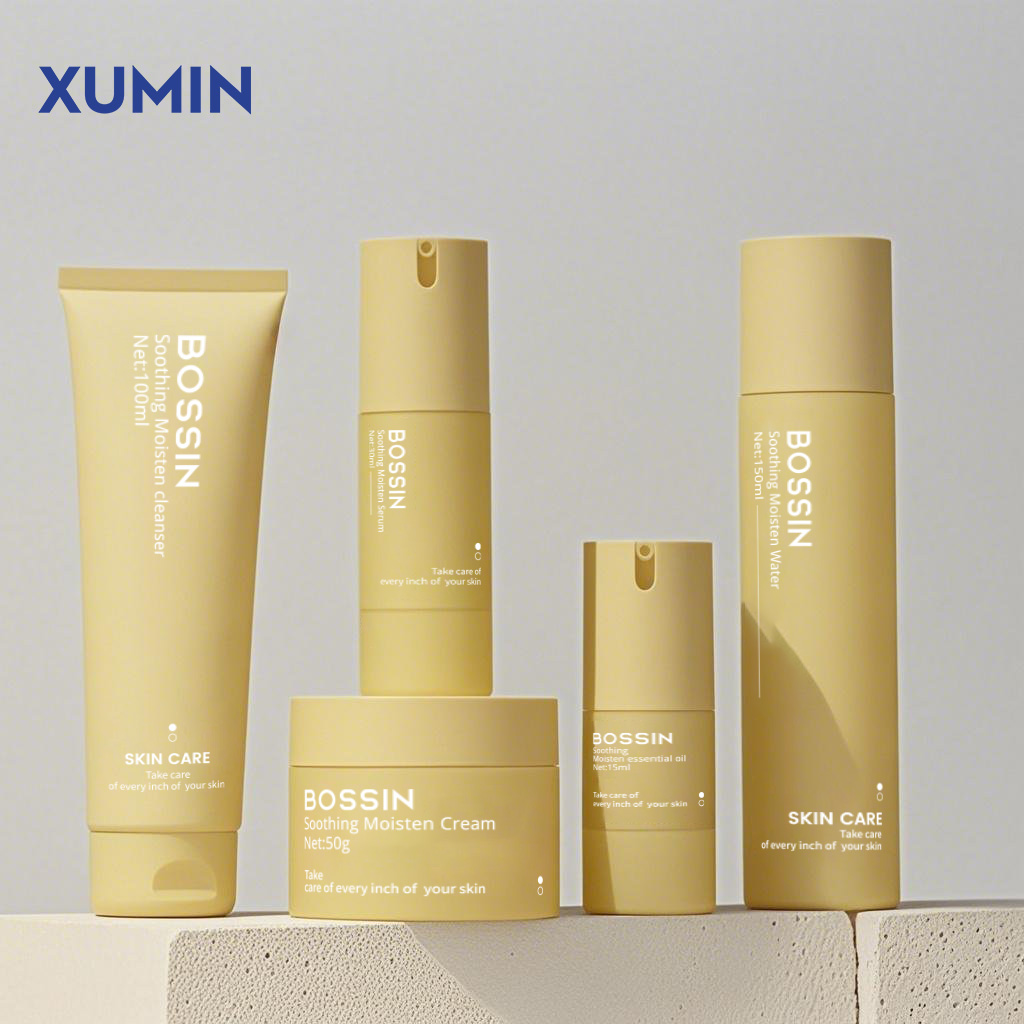 Luxury Men Skincare Plastic Bottles For Packaging Set Airless Pump Cosmetic Lotion Packaging Tube Skincare Containers Sets