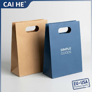 Custom Embossed Matte Finish Paperboard Bags with Handle for Cosmetic Gift Packaging and Logo Printing