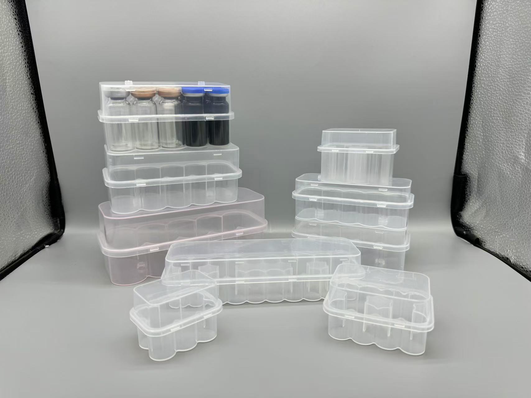 Wholesale 3ml 6-Piece Sterile PP Rectangle Vial Box Packaging Embossing Recyclable Recycled Materials for Cosmetic Peptide