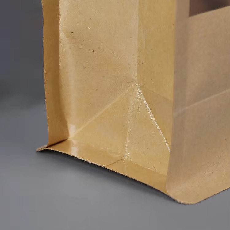 Custom Printing Zip Lock Flat Bottom Recyclable Clear Window Stand up Pouch Premium Food Tea Coffee Salad Cakes Pet Food Jelly