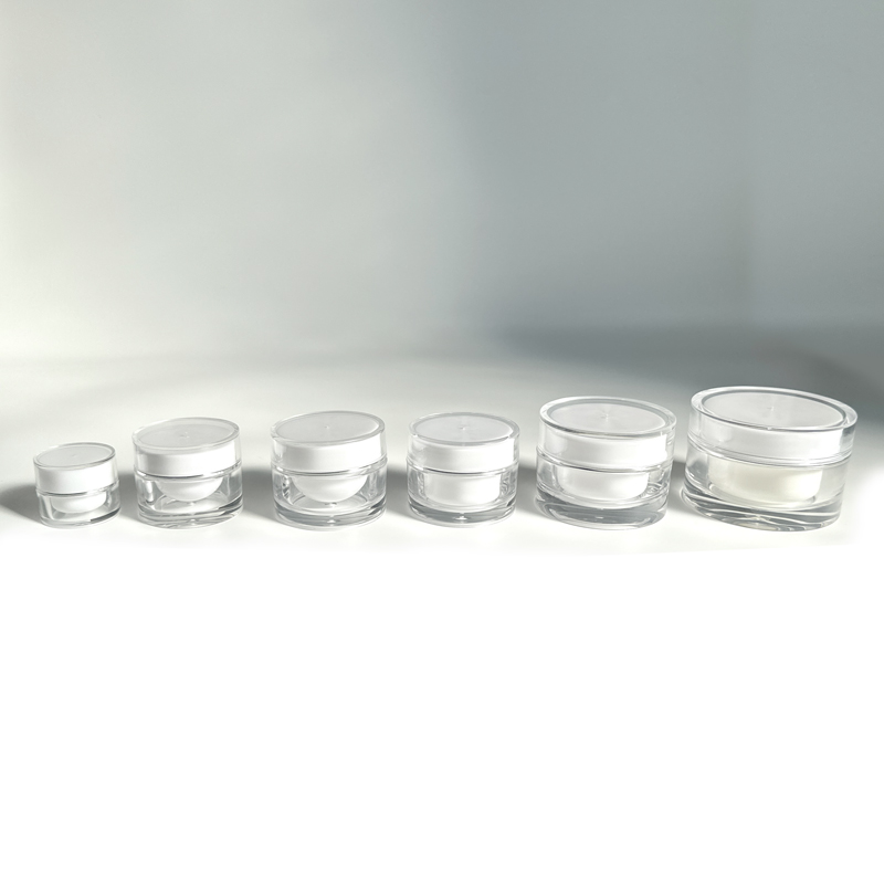 M741 Korean Cosmetics Packaging 30g 50g Jar Plastic Containers for Lotion Creme De Massage Round Shape Double Wall Wide Jars