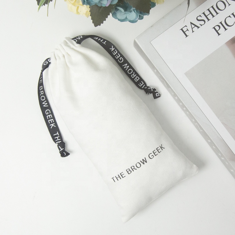 Organic Cotton Linen Perfume Skincare Packaging Pouch Recyclable Drawstring Bag for Pillows and Tableware Wholesale