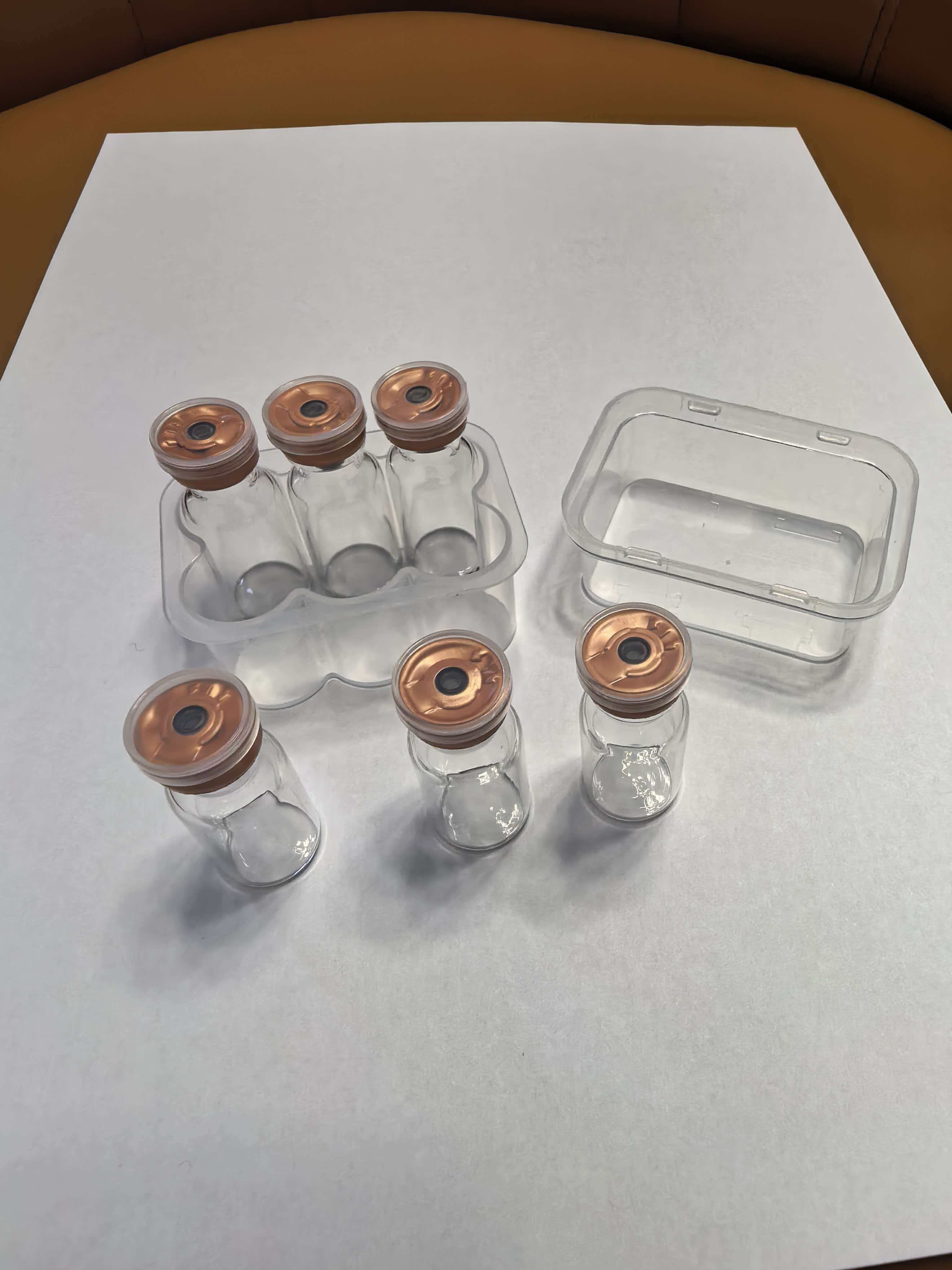 Wholesale 3ml 6-Piece Sterile PP Rectangle Vial Box Packaging Embossing Recyclable Recycled Materials for Cosmetic Peptide
