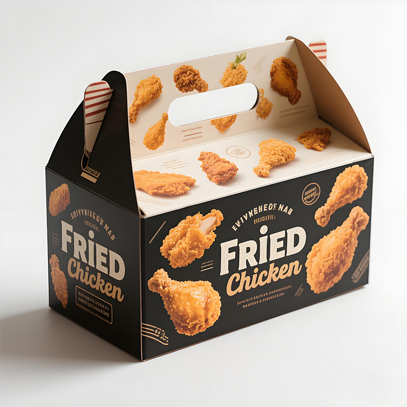 Custom Printing Food Grade Handle House Shaped Chicken Wings Corrugated Carton Box Fried Chicken Paper Boxes for Packaging