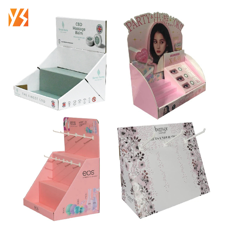 Hot Sale Custom Logo Printed Cardboard Shelf Ready Product Retail Packaging Paper Counter Display Box Packaging Box