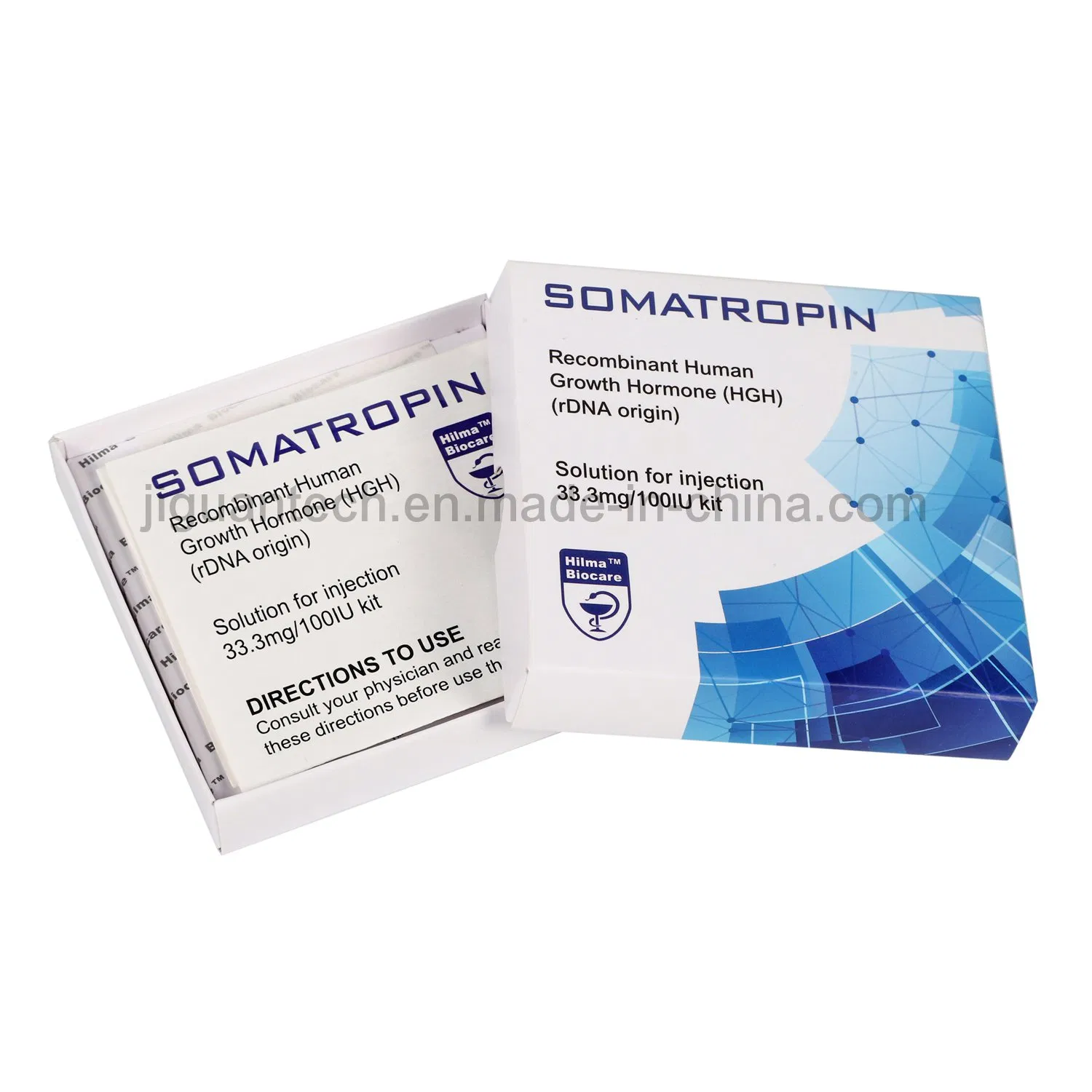 Custom Private 2ml 10iu Vial Label Pharmaceuticals Packaging with Plastic Tray Peptide Box