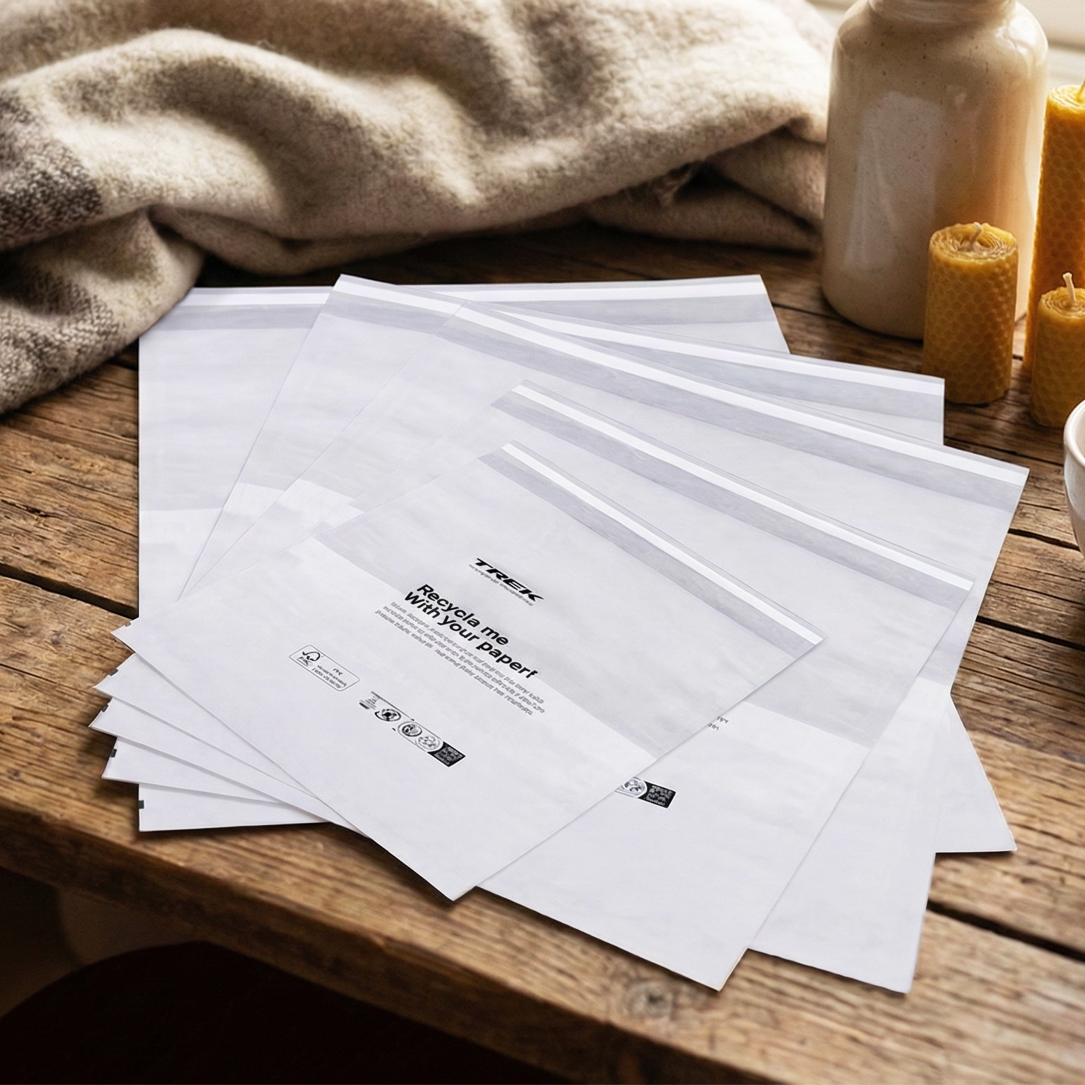 Custom Vela Glassine Paper Bags Recycled Self-Adhesive Sealed Frosted Wax Matte Finish for Clothing Packaging and Shopping
