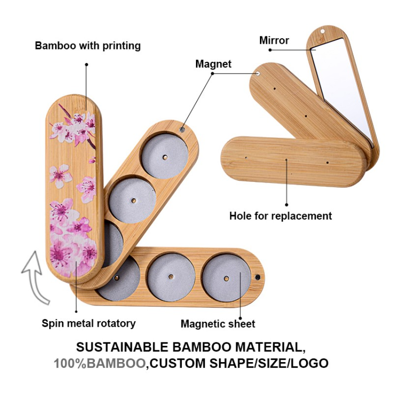 Customized Private Label Logo Makeup Vegan Empty Wood Bamboo Eyeshadow Palette Packaging
