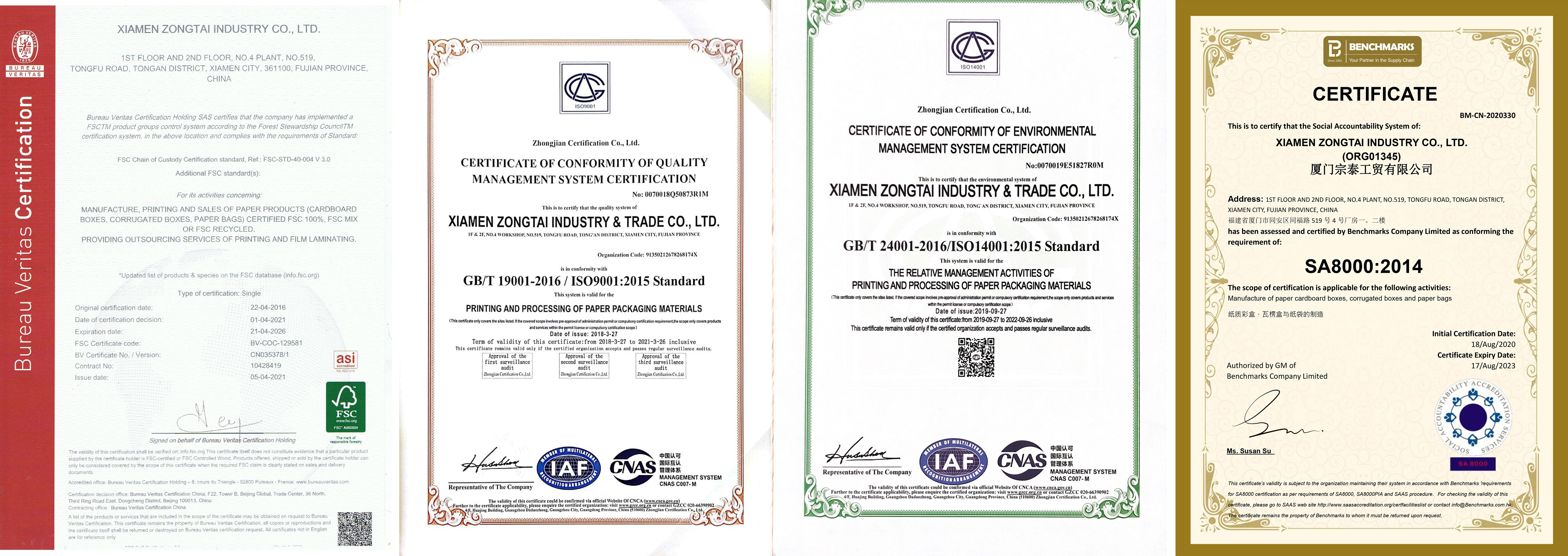 Quality Certifications